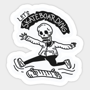 skateboard skeleton I Sticker